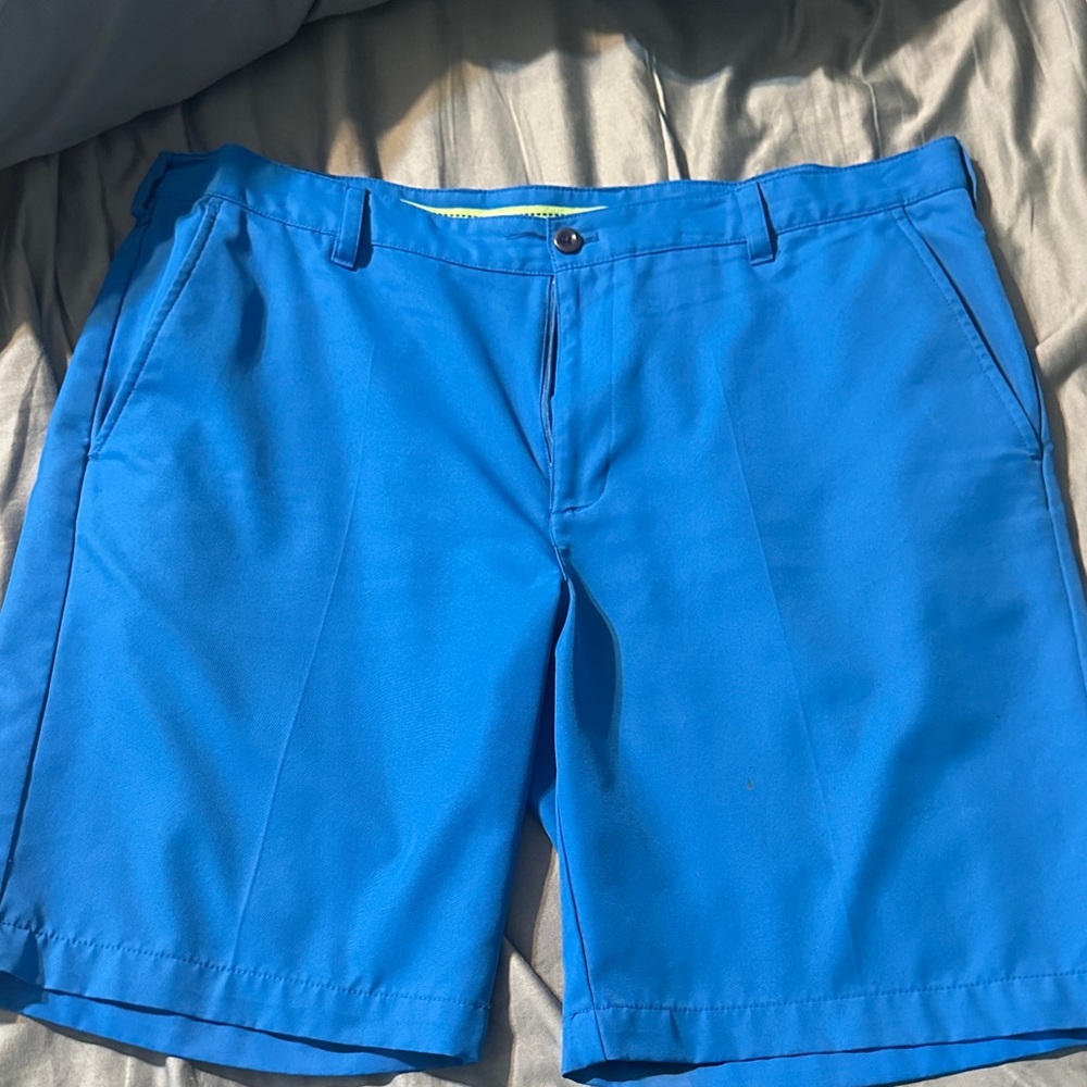 Men's Electric Blue Flat-Front Shorts